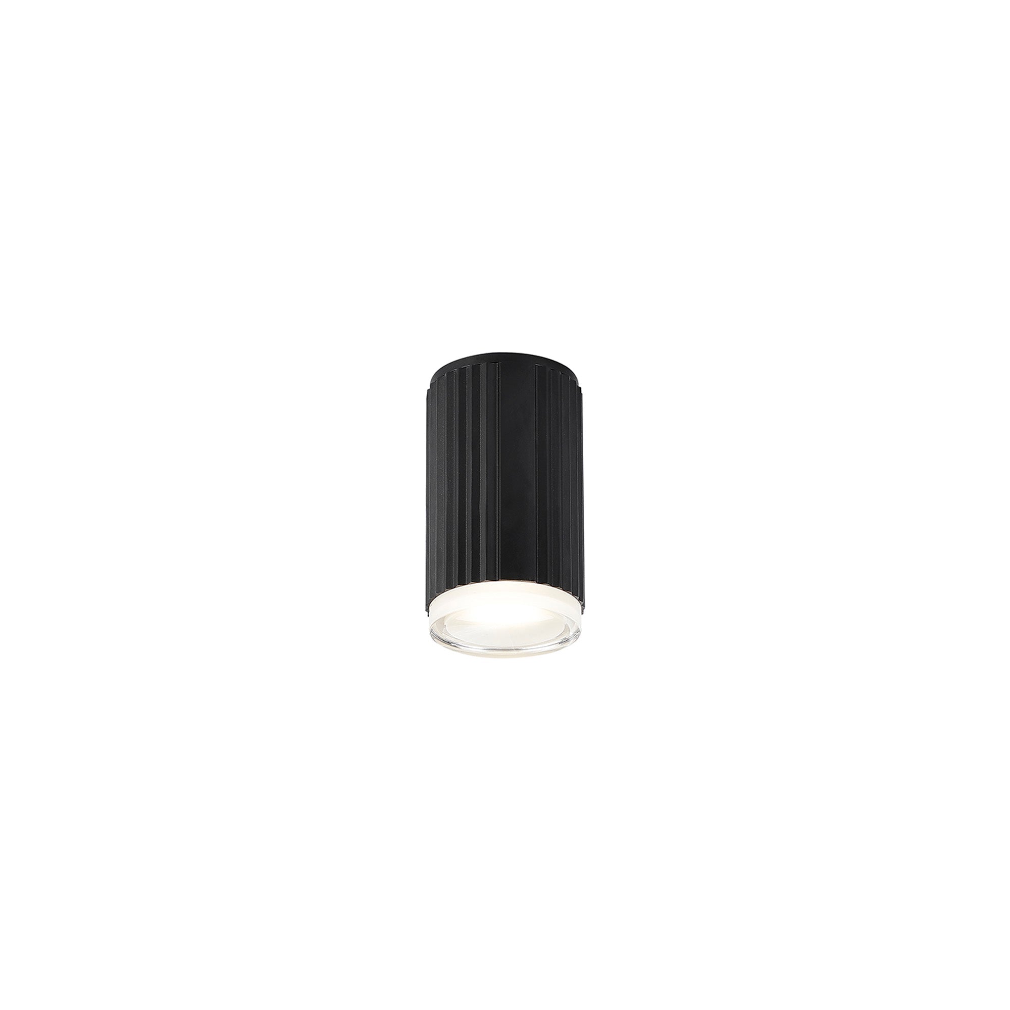Luminosity Designs Ltd - Dean 6.7cm Ribbed Line Ceiling With Shallow Acrylic Shade, 1 x GU10, IP54 - Luminosity Designs Ltd