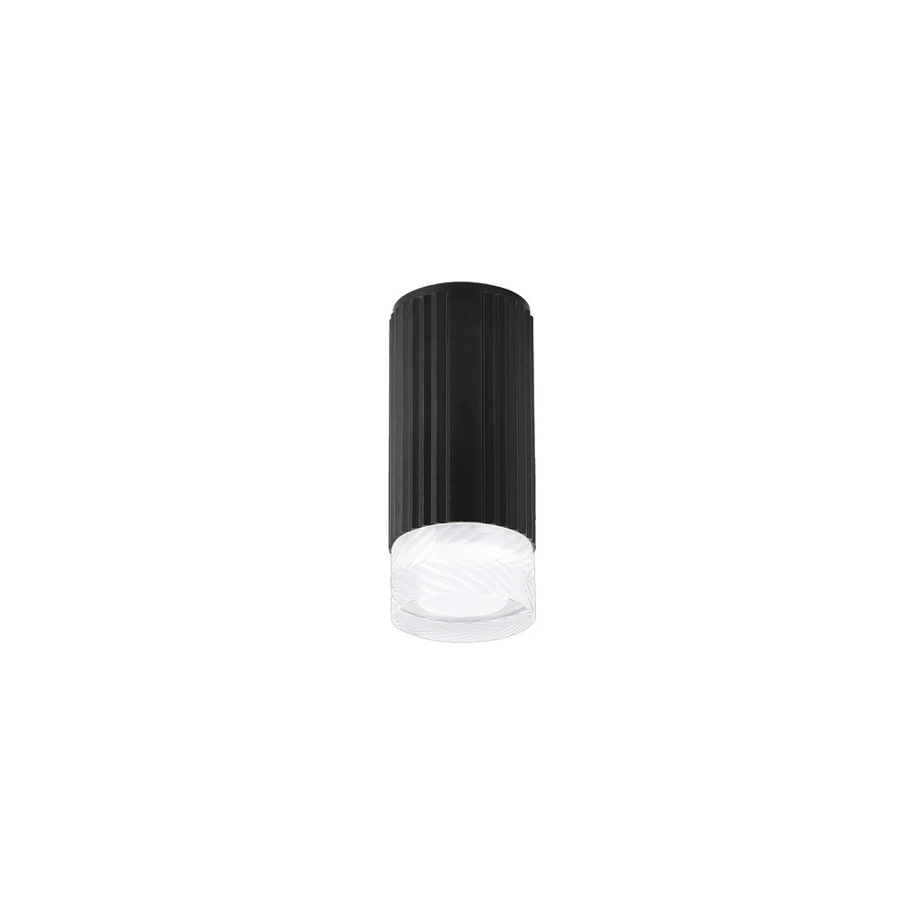 Luminosity Designs Ltd - Dean 6.7cm Ribbed Line Ceiling With Short Diagonal Pattern Acrylic Shade, 1 x GU10, IP54 - Luminosity Designs Ltd