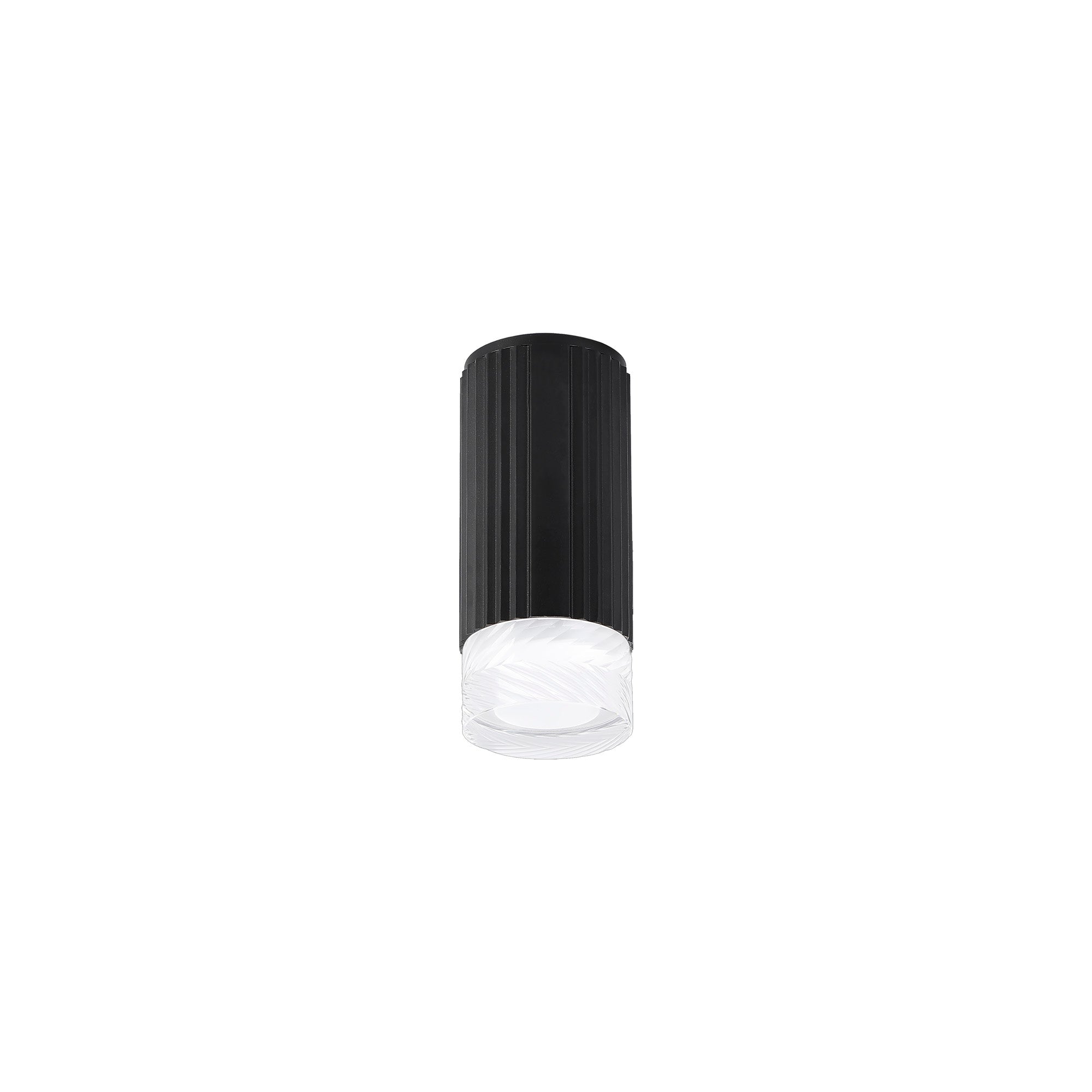 Luminosity Designs Ltd - Dean 6.7cm Ribbed Line Ceiling With Short Diagonal Pattern Acrylic Shade, 1 x GU10, IP54 - Luminosity Designs Ltd
