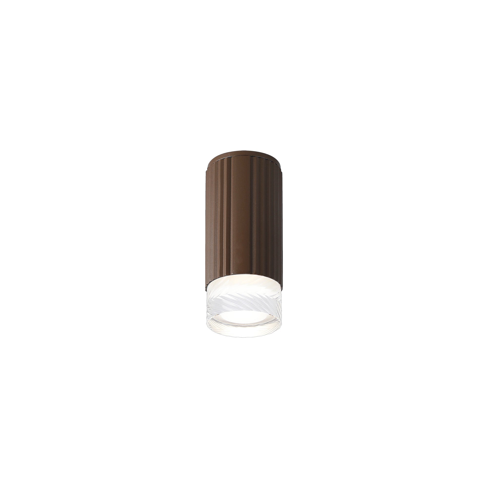 Luminosity Designs Ltd - Dean 6.7cm Ribbed Line Ceiling With Short Diagonal Pattern Acrylic Shade, 1 x GU10, IP54 - Luminosity Designs Ltd