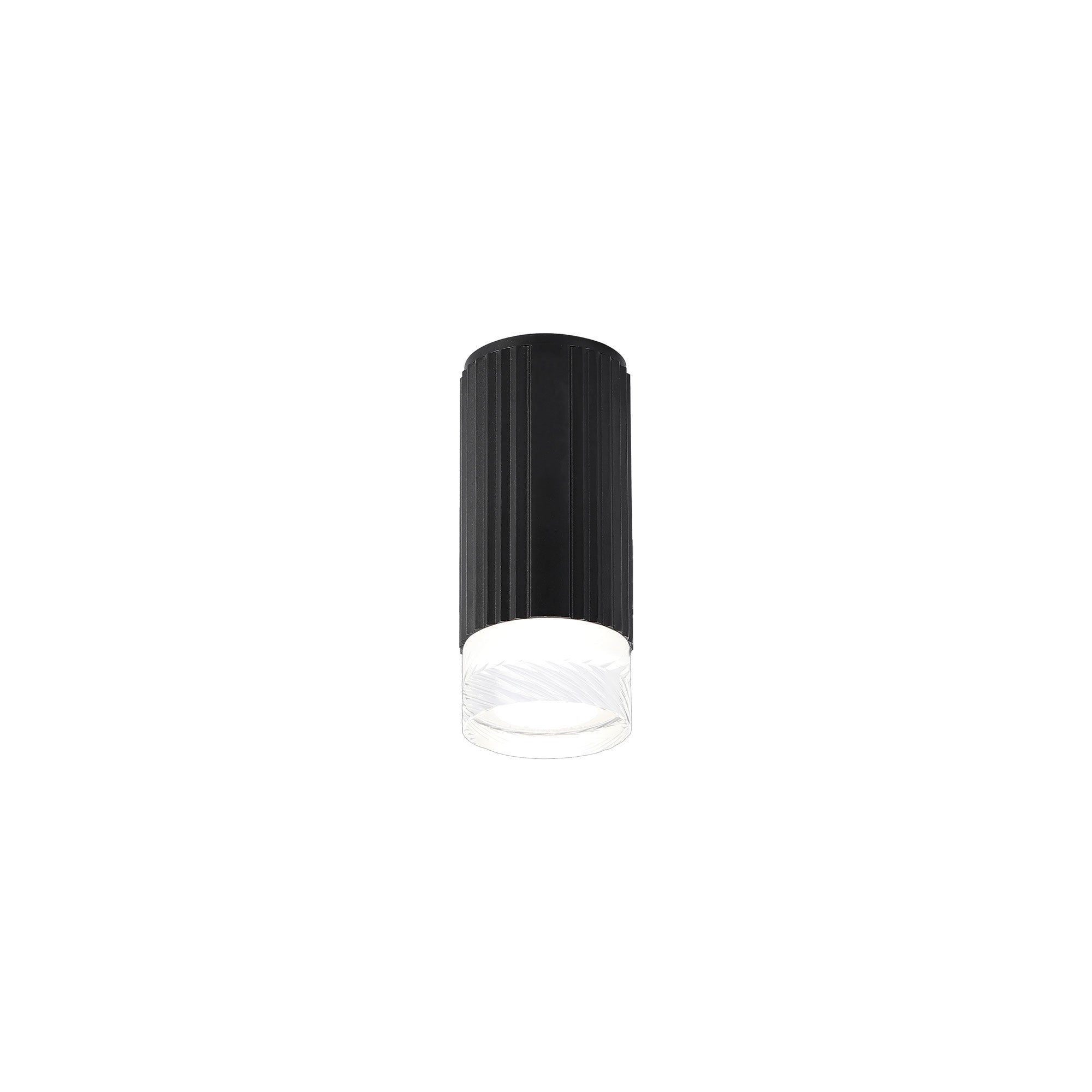 Luminosity Designs Ltd - Dean 6.7cm Ribbed Line Ceiling With Short Diagonal Pattern Acrylic Shade, 1 x GU10, IP54 - Luminosity Designs Ltd