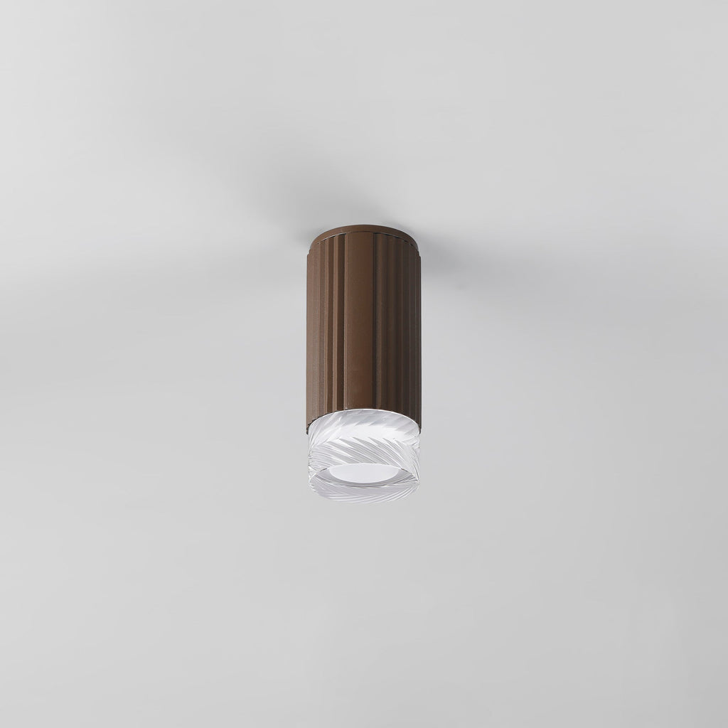 Luminosity Designs Ltd - Dean 6.7cm Ribbed Line Ceiling With Short Diagonal Pattern Acrylic Shade, 1 x GU10, IP54 - Luminosity Designs Ltd