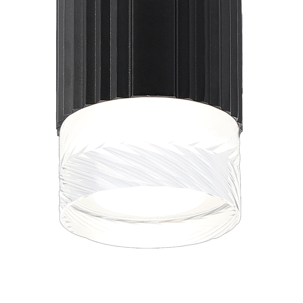 Luminosity Designs Ltd - Dean 6.7cm Ribbed Line Ceiling With Short Diagonal Pattern Acrylic Shade, 1 x GU10, IP54 - Luminosity Designs Ltd