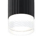 Luminosity Designs Ltd - Dean 6.7cm Ribbed Line Ceiling With Short Diagonal Pattern Acrylic Shade, 1 x GU10, IP54 - Luminosity Designs Ltd