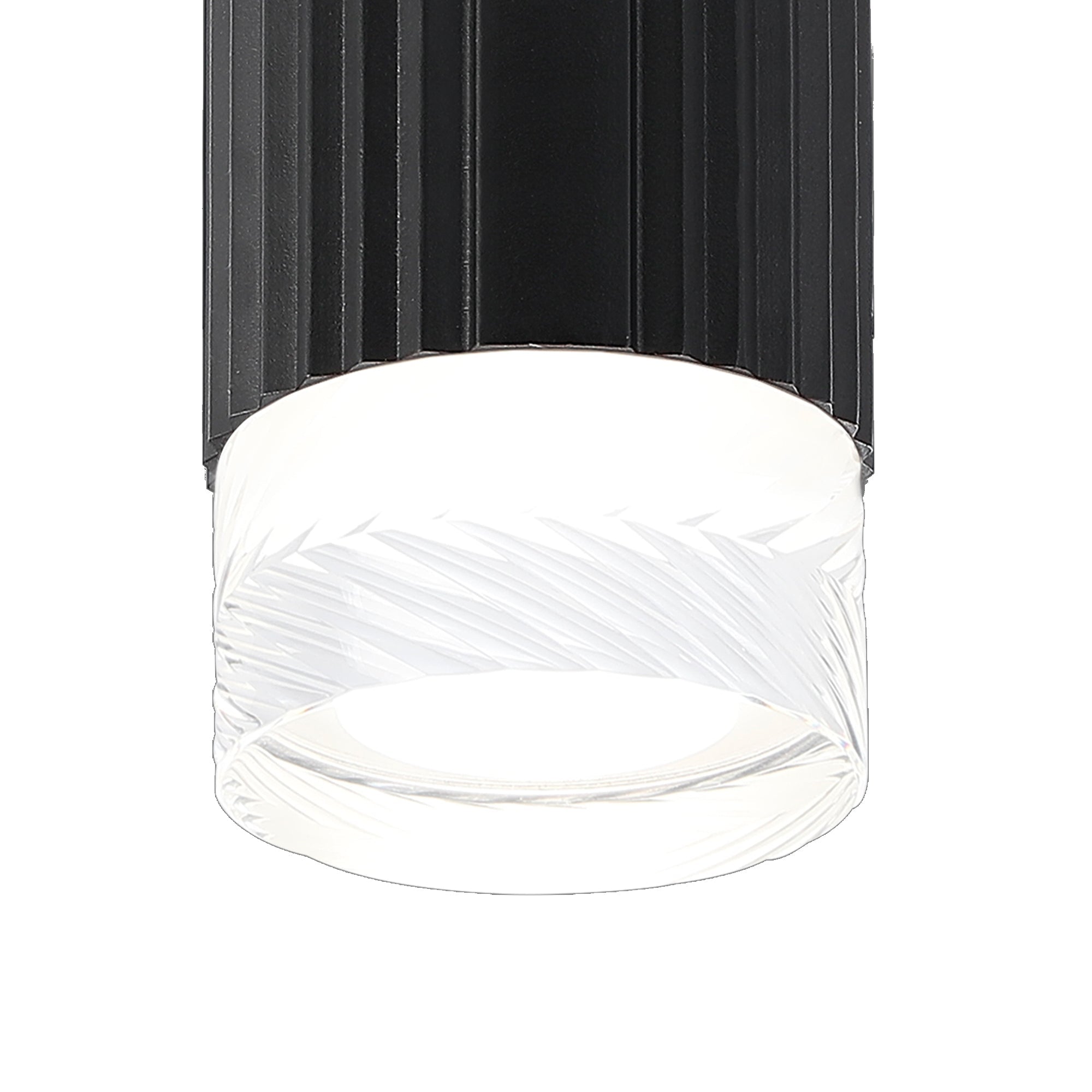 Luminosity Designs Ltd - Dean 6.7cm Ribbed Line Ceiling With Short Diagonal Pattern Acrylic Shade, 1 x GU10, IP54 - Luminosity Designs Ltd