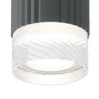Luminosity Designs Ltd - Dean 6.7cm Ribbed Line Ceiling With Short Diagonal Pattern Acrylic Shade, 1 x GU10, IP54 - Luminosity Designs Ltd