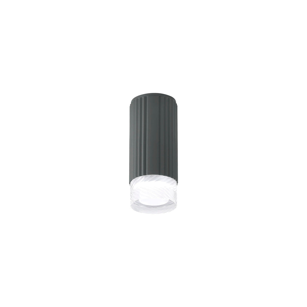 Luminosity Designs Ltd - Dean 6.7cm Ribbed Line Ceiling With Short Diagonal Pattern Acrylic Shade, 1 x GU10, IP54 - Luminosity Designs Ltd