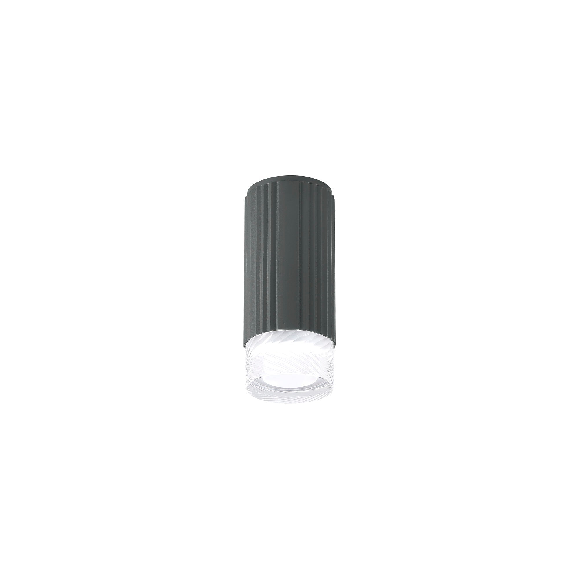 Luminosity Designs Ltd - Dean 6.7cm Ribbed Line Ceiling With Short Diagonal Pattern Acrylic Shade, 1 x GU10, IP54 - Luminosity Designs Ltd