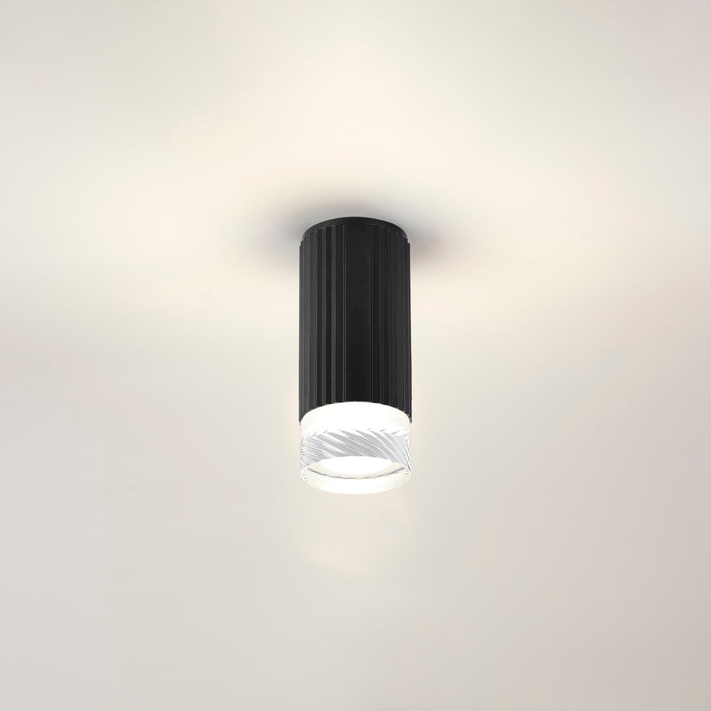 Luminosity Designs Ltd - Dean 6.7cm Ribbed Line Ceiling With Short Diagonal Pattern Acrylic Shade, 1 x GU10, IP54 - Luminosity Designs Ltd