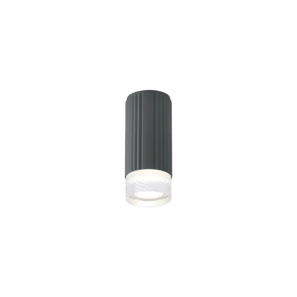Luminosity Designs Ltd - Dean 6.7cm Ribbed Line Ceiling With Short Diagonal Pattern Acrylic Shade, 1 x GU10, IP54 - Luminosity Designs Ltd