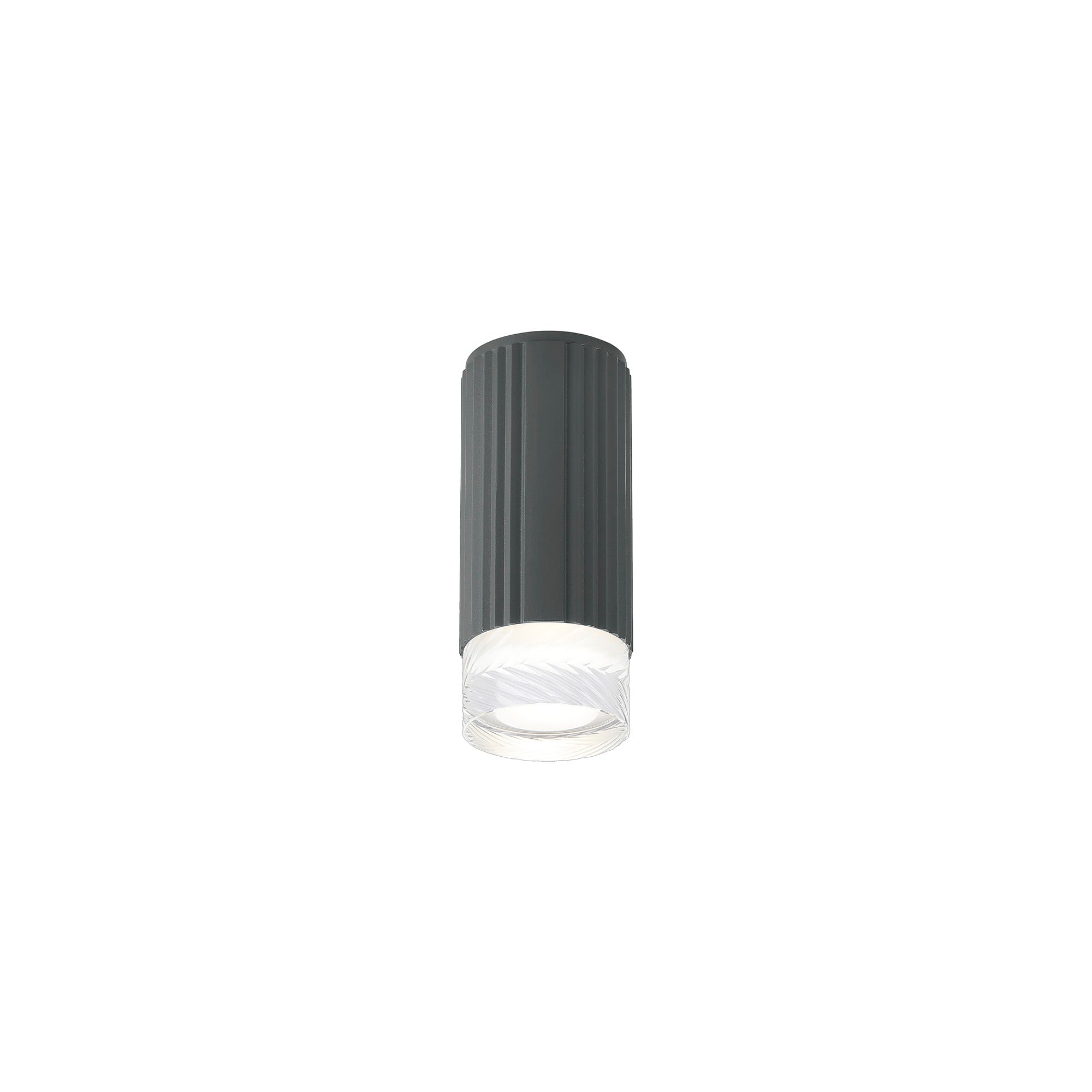 Luminosity Designs Ltd - Dean 6.7cm Ribbed Line Ceiling With Short Diagonal Pattern Acrylic Shade, 1 x GU10, IP54 - Luminosity Designs Ltd