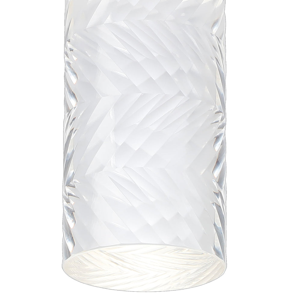 Luminosity Designs Ltd - Dean 6.7cm Ribbed Line Ceiling With Tall Diagonal Pattern Acrylic Shade, 1 x GU10, IP54 - Luminosity Designs Ltd