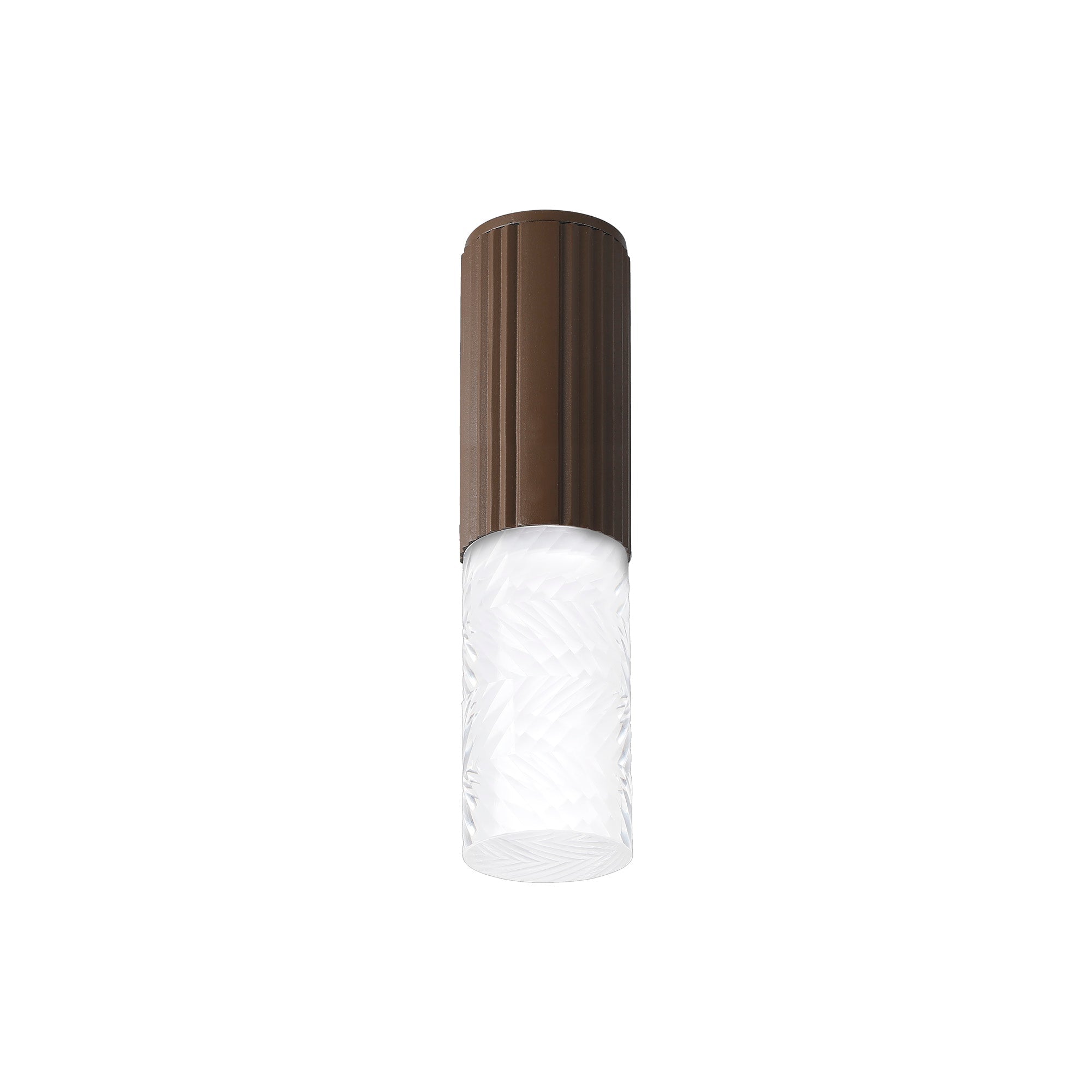 Luminosity Designs Ltd - Dean 6.7cm Ribbed Line Ceiling With Tall Diagonal Pattern Acrylic Shade, 1 x GU10, IP54 - Luminosity Designs Ltd