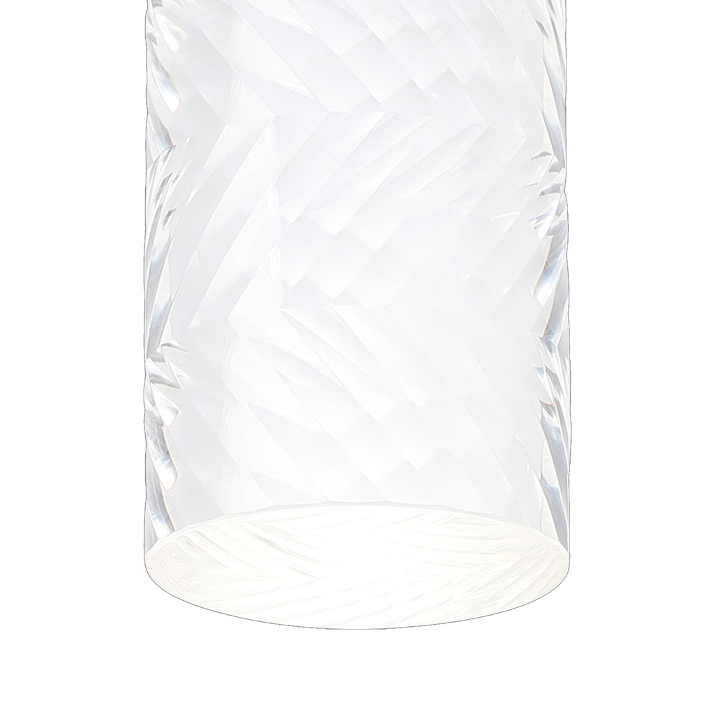 Luminosity Designs Ltd - Dean 6.7cm Ribbed Line Ceiling With Tall Diagonal Pattern Acrylic Shade, 1 x GU10, IP54 - Luminosity Designs Ltd