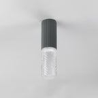 Luminosity Designs Ltd - Dean 6.7cm Ribbed Line Ceiling With Tall Diagonal Pattern Acrylic Shade, 1 x GU10, IP54 - Luminosity Designs Ltd
