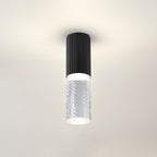 Luminosity Designs Ltd - Dean 6.7cm Ribbed Line Ceiling With Tall Diagonal Pattern Acrylic Shade, 1 x GU10, IP54 - Luminosity Designs Ltd