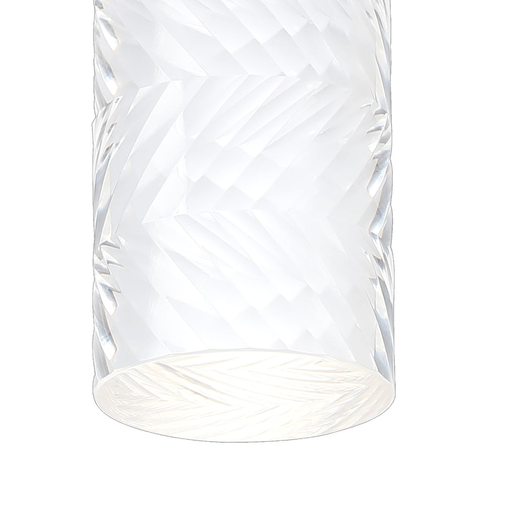 Luminosity Designs Ltd - Dean 6.7cm Ribbed Line Ceiling With Tall Diagonal Pattern Acrylic Shade, 1 x GU10, IP54 - Luminosity Designs Ltd