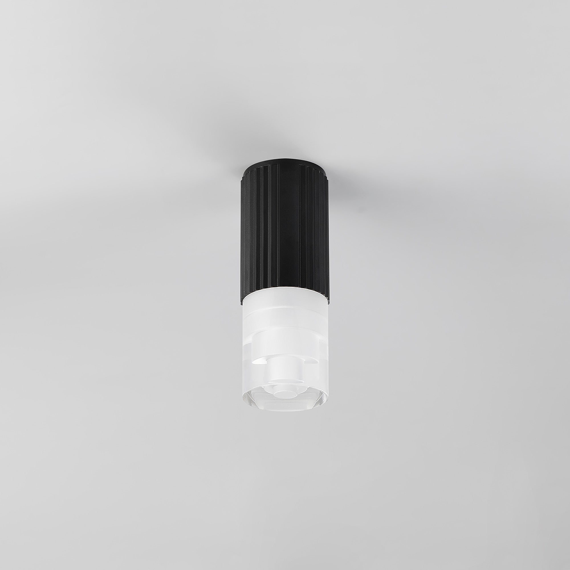 Luminosity Designs Ltd - Dean 6.7cm Ribbed Line Ceiling With Tier Pattern Acrylic Shade, 1 x GU10, IP54 - Luminosity Designs Ltd
