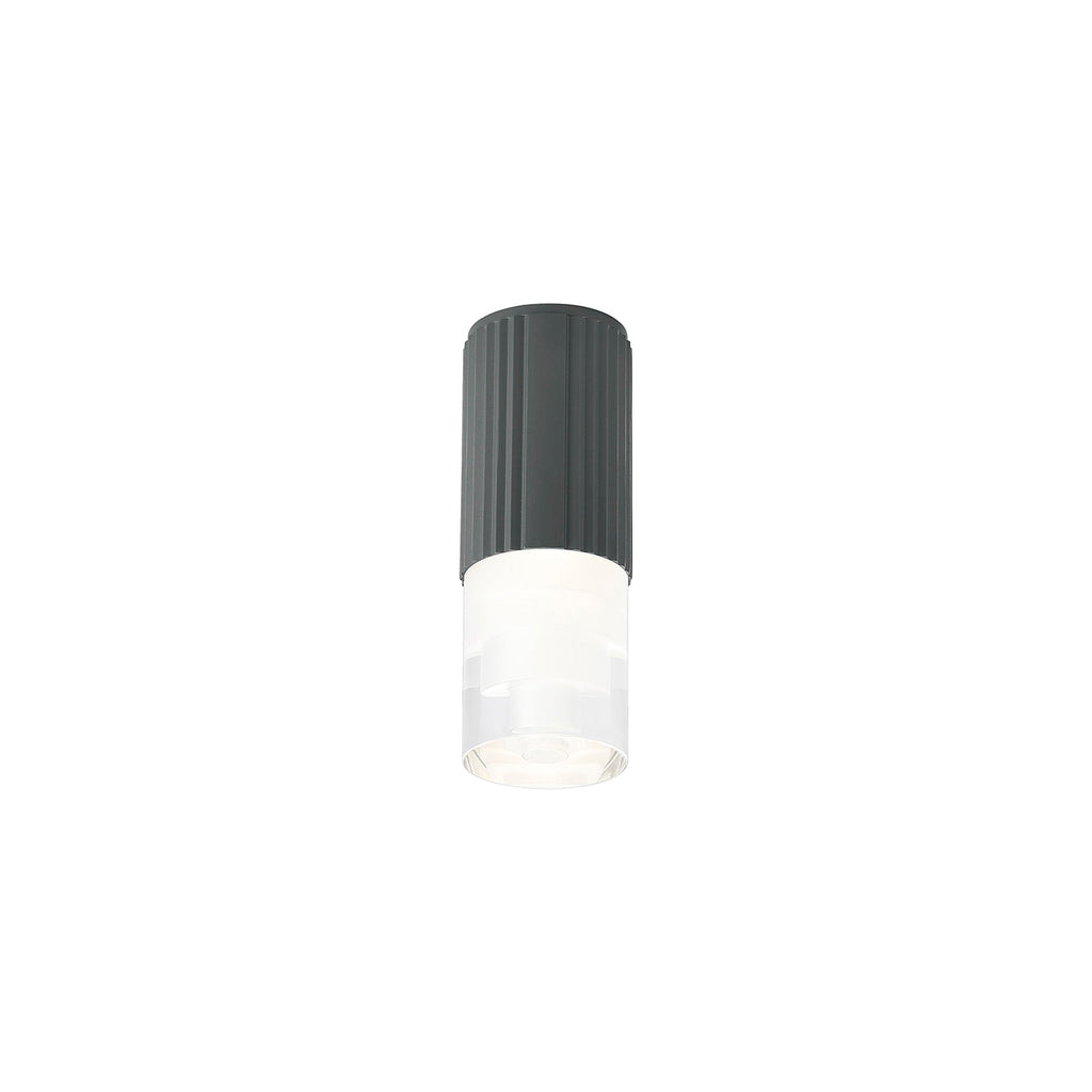 Luminosity Designs Ltd - Dean 6.7cm Ribbed Line Ceiling With Tier Pattern Acrylic Shade, 1 x GU10, IP54 - Luminosity Designs Ltd