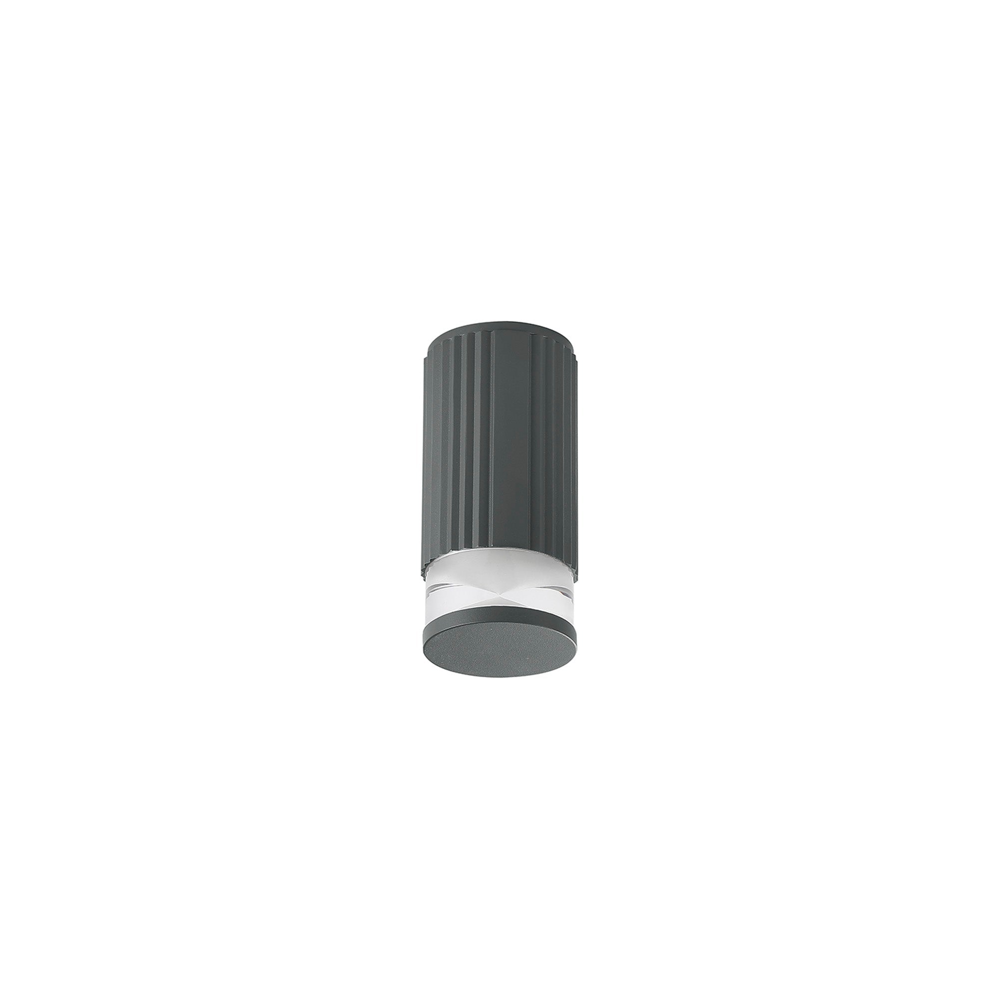 Luminosity Designs Ltd - Dean 6.7cm Ribbed Line Ceiling With X Pattern Acrylic Shade, 1 x GU10, IP54 - Luminosity Designs Ltd