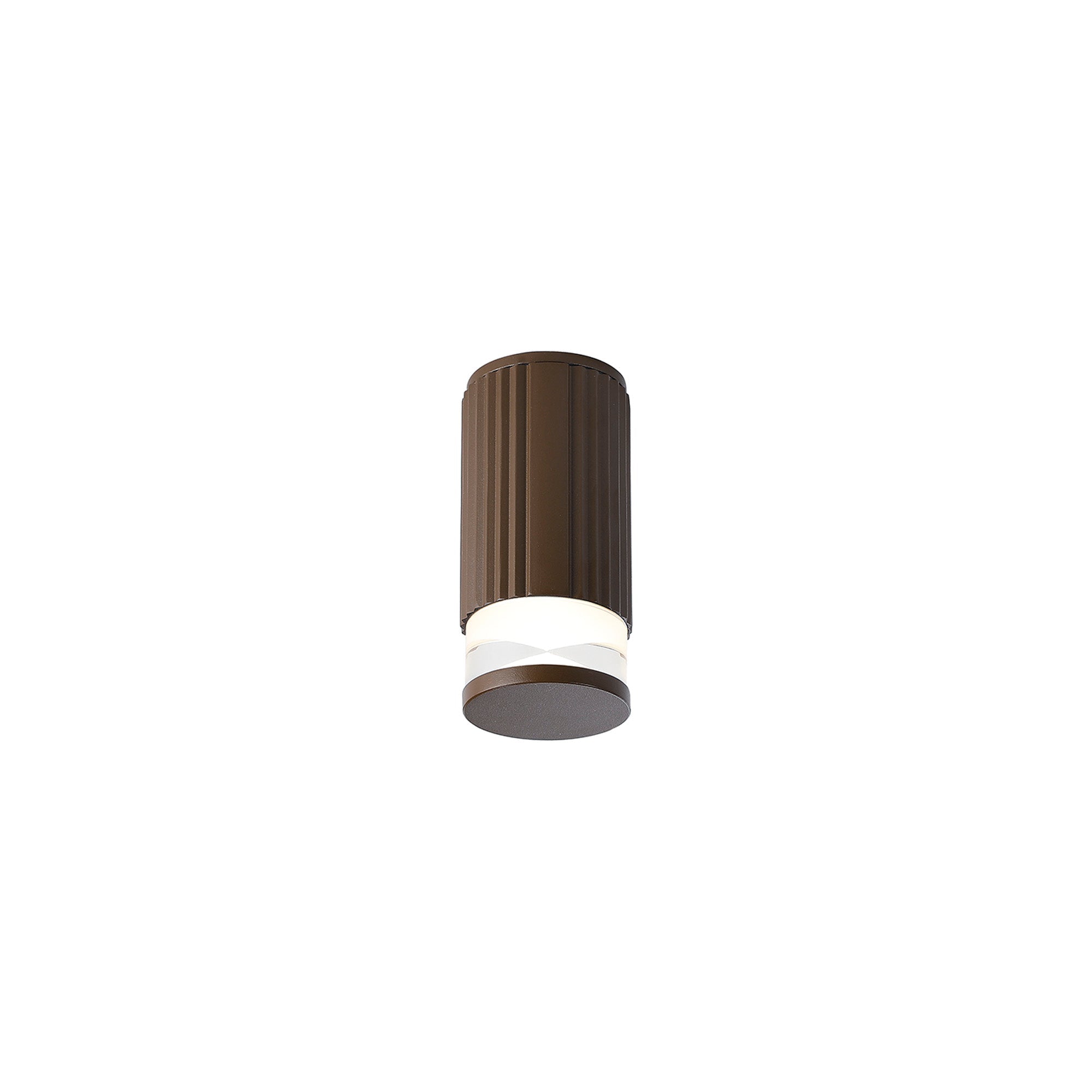 Luminosity Designs Ltd - Dean 6.7cm Ribbed Line Ceiling With X Pattern Acrylic Shade, 1 x GU10, IP54 - Luminosity Designs Ltd