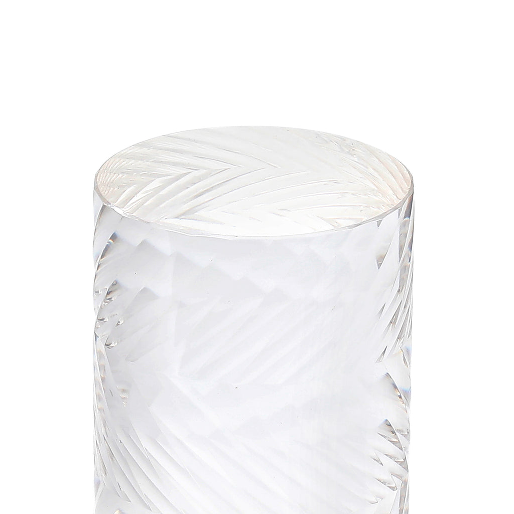 Dean 13cm Diagonal Line Acrylic Shade (H), Clear/Frosted