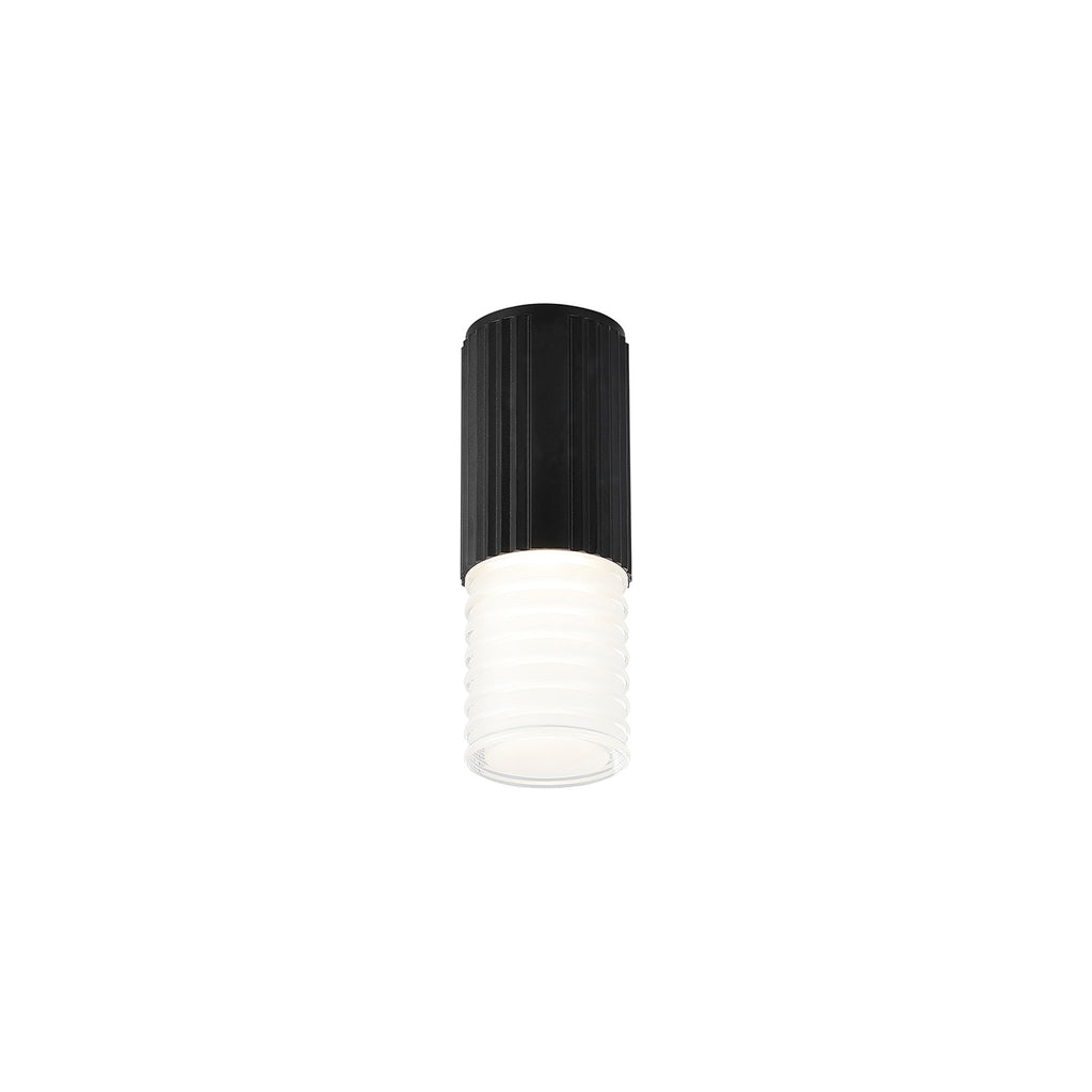 Dean 6.7cm Ribbed Line Ceiling With Horizontal Line Acrylic Shade, 1 x GU10, IP54