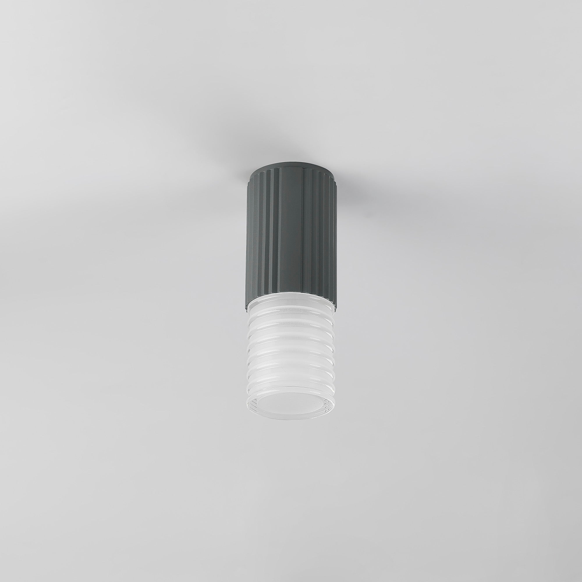 Dean 6.7cm Ribbed Line Ceiling With Horizontal Line Acrylic Shade, 1 x GU10, IP54
