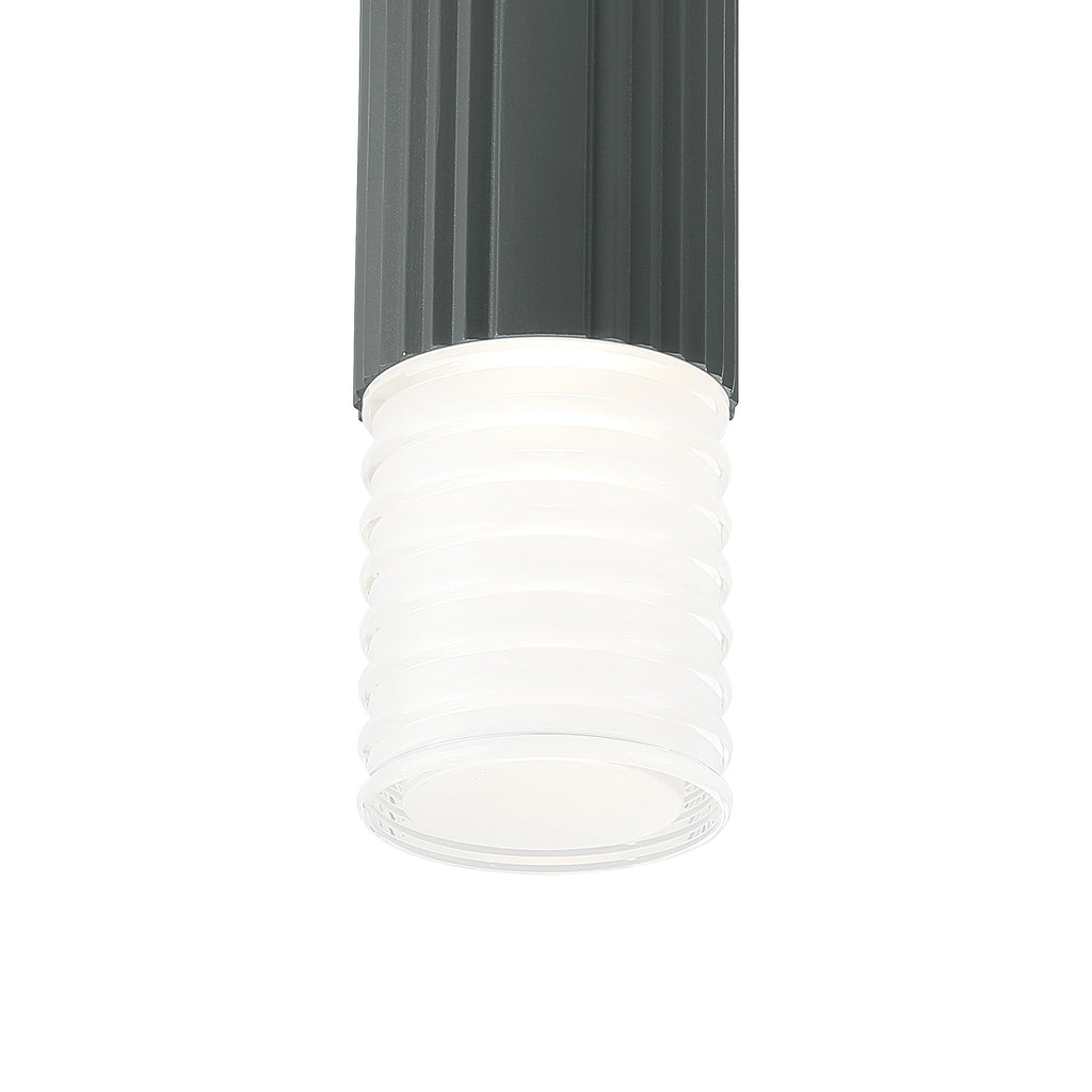 Dean 6.7cm Ribbed Line Ceiling With Horizontal Line Acrylic Shade, 1 x GU10, IP54