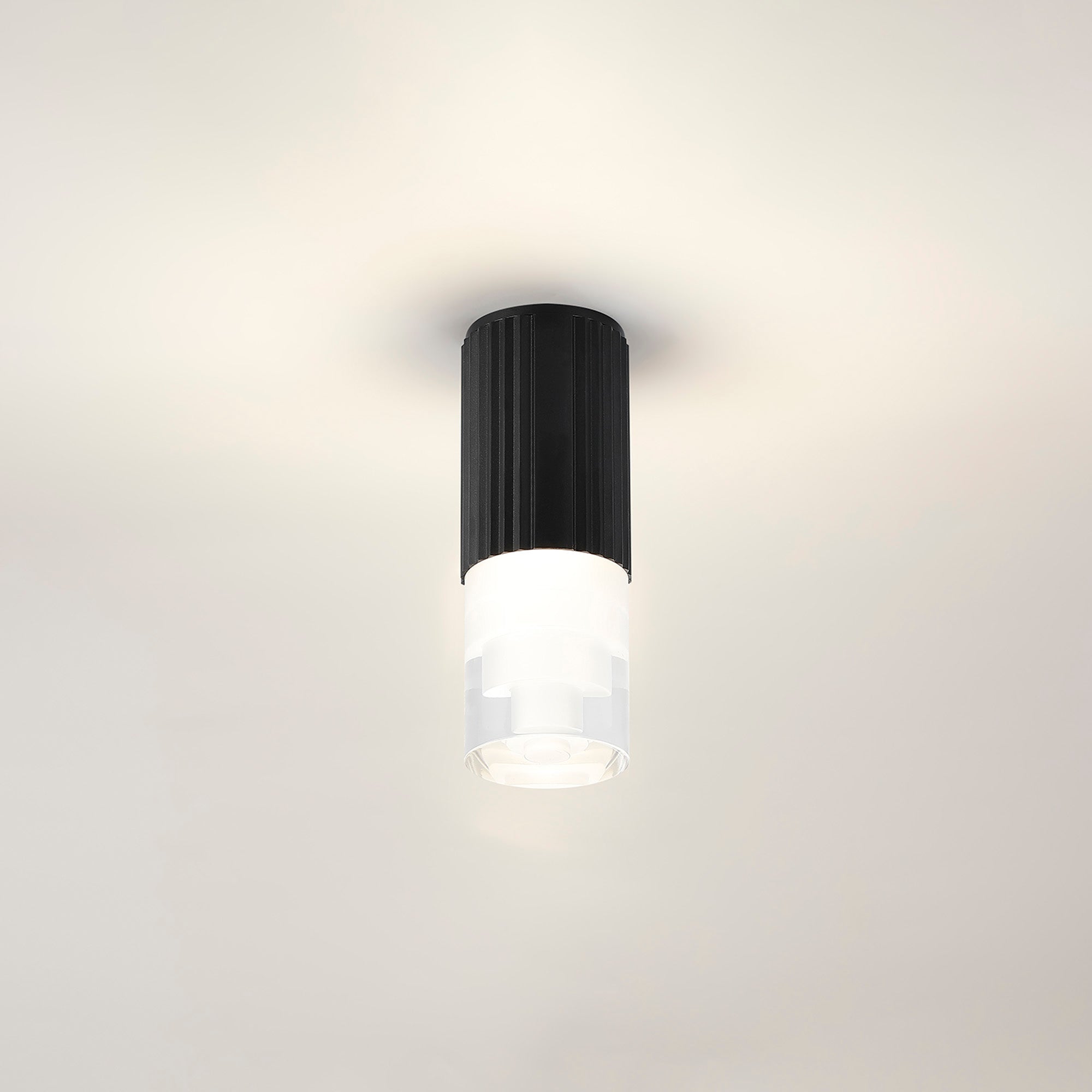 Dean 6.7cm Ribbed Line Ceiling With Tier Pattern Acrylic Shade, 1 x GU10, IP54