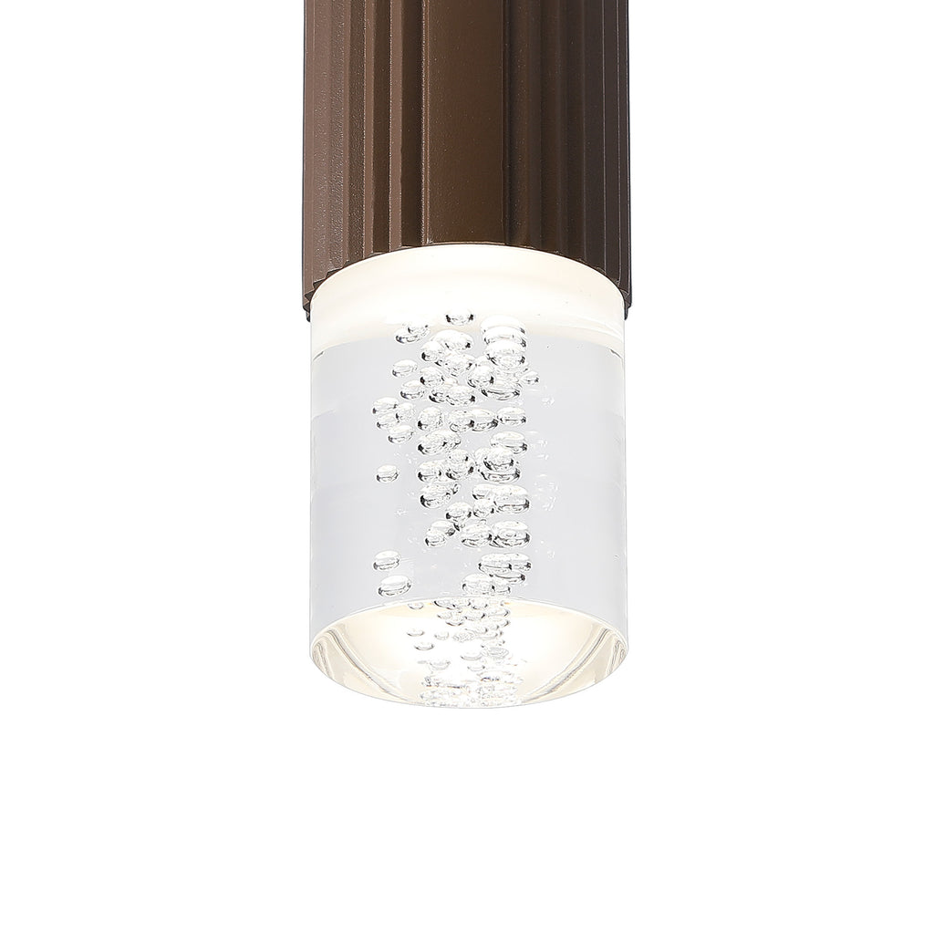Dean 6.7cm Ribbed Line Ceiling With Bubble Acrylic Shade, 1 x GU10, IP54
