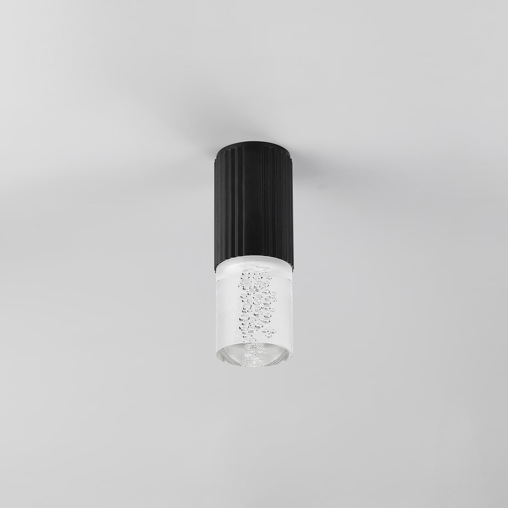 Dean 6.7cm Ribbed Line Ceiling With Bubble Acrylic Shade, 1 x GU10, IP54