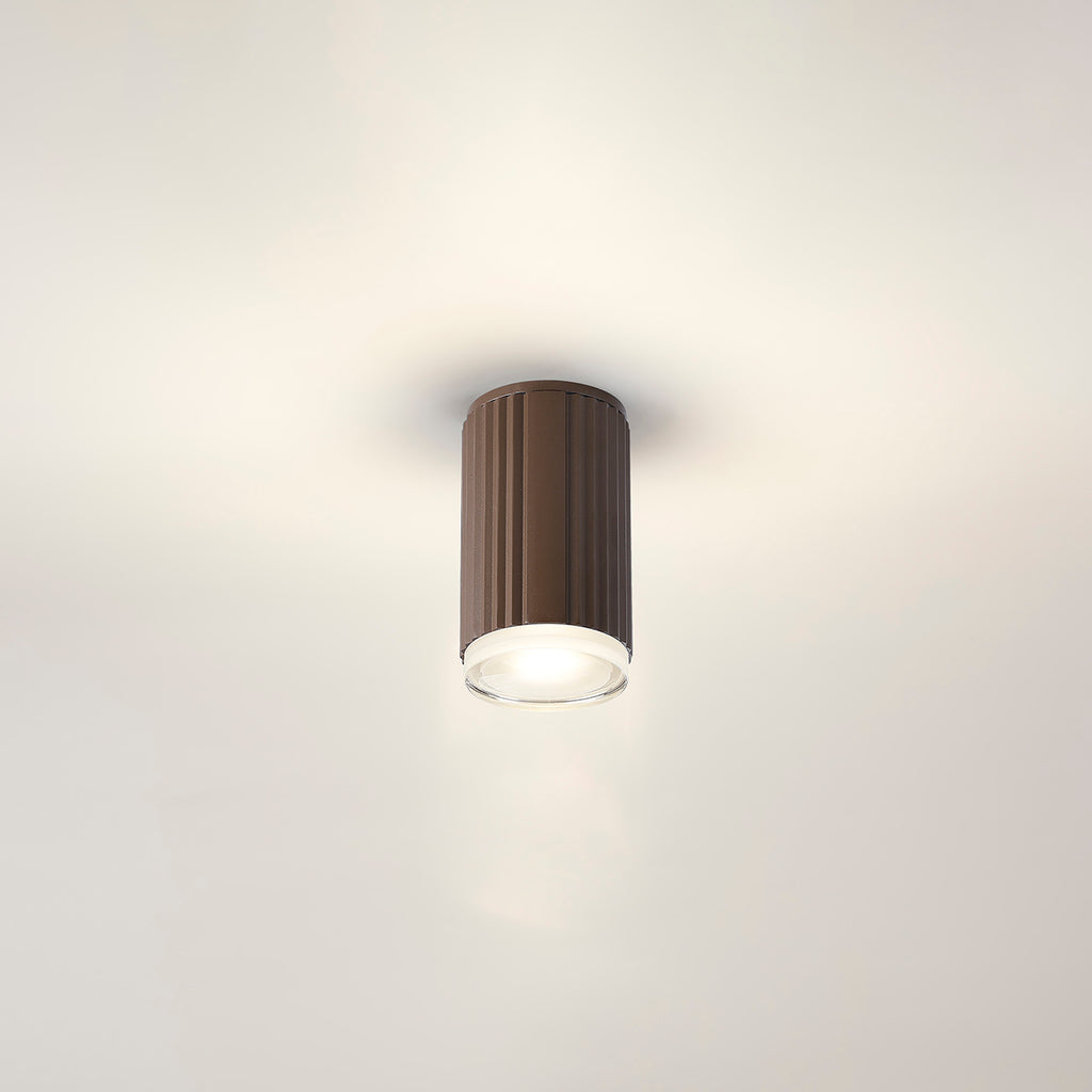 Dean 6.7cm Ribbed Line Ceiling With Shallow Acrylic Shade, 1 x GU10, IP54