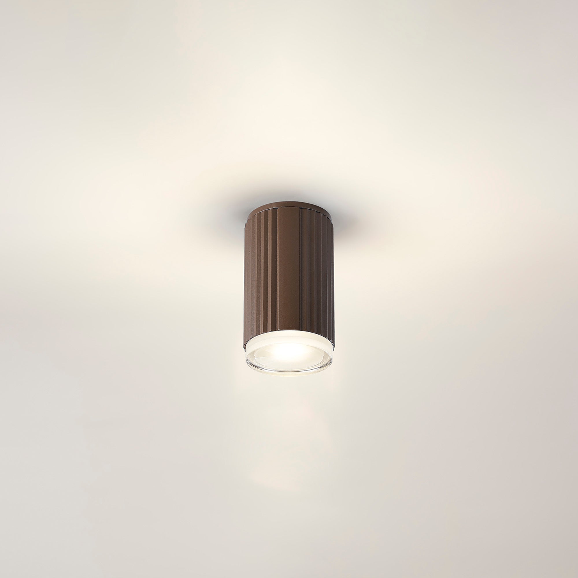 Dean 6.7cm Ribbed Line Ceiling With Shallow Acrylic Shade, 1 x GU10, IP54