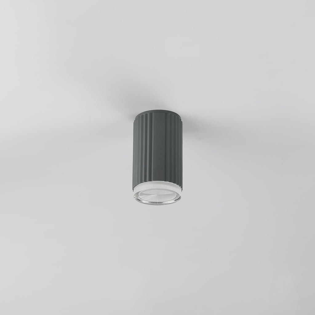 Dean 6.7cm Ribbed Line Ceiling With Shallow Acrylic Shade, 1 x GU10, IP54