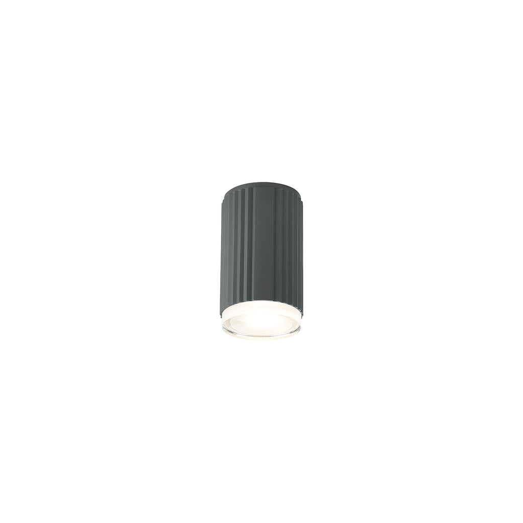 Dean 6.7cm Ribbed Line Ceiling With Shallow Acrylic Shade, 1 x GU10, IP54