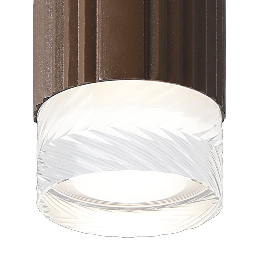 Dean 6.7cm Ribbed Line Ceiling With Short Diagonal Pattern Acrylic Shade, 1 x GU10, IP54