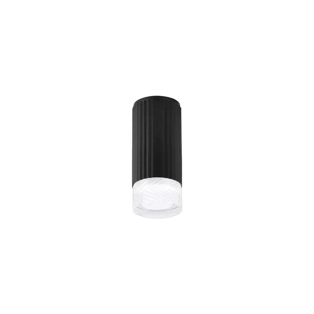 Dean 6.7cm Ribbed Line Ceiling With Short Diagonal Pattern Acrylic Shade, 1 x GU10, IP54