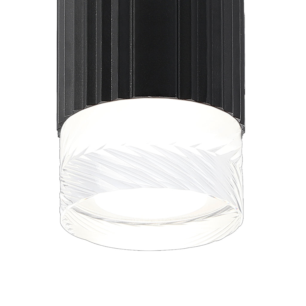 Dean 6.7cm Ribbed Line Ceiling With Short Diagonal Pattern Acrylic Shade, 1 x GU10, IP54