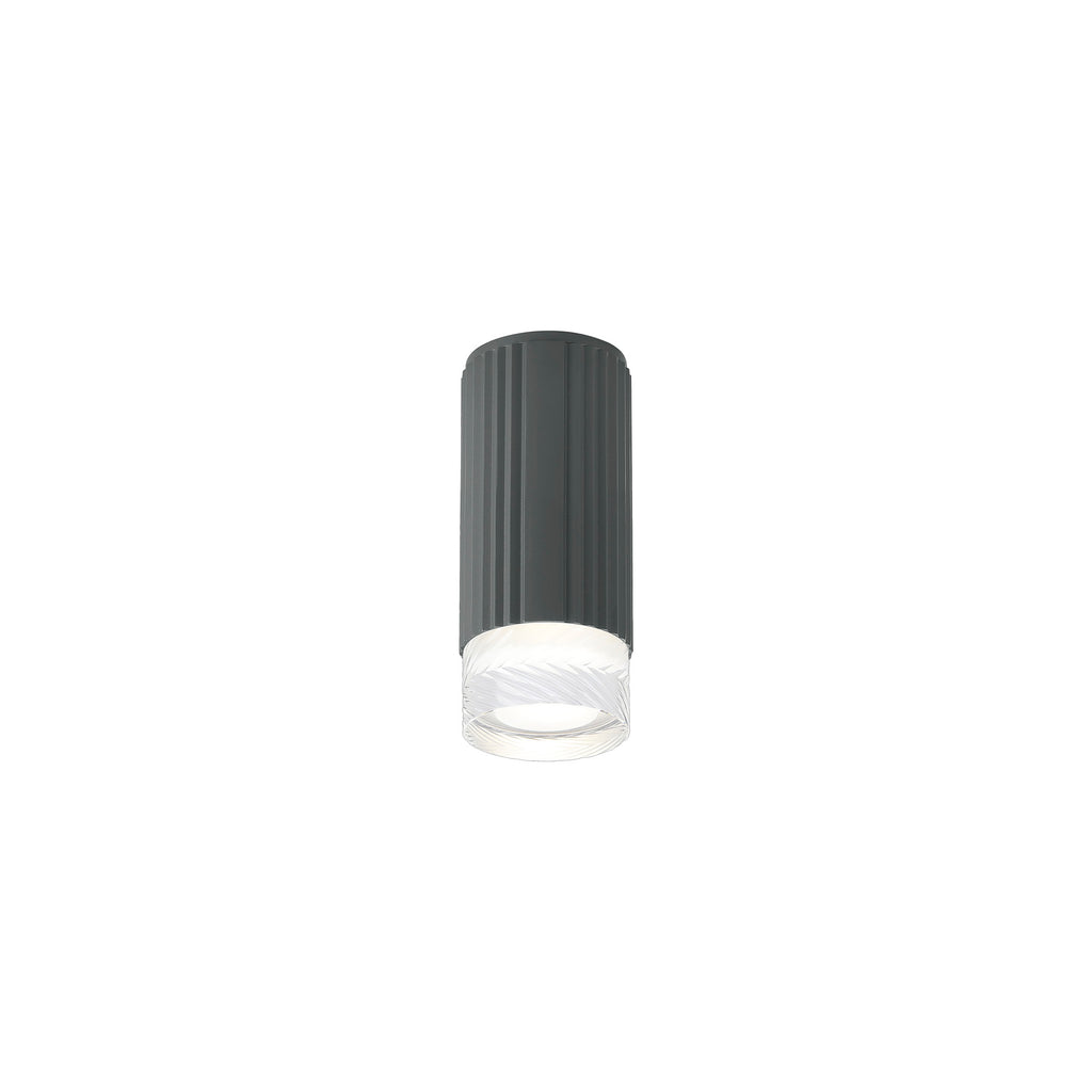 Dean 6.7cm Ribbed Line Ceiling With Short Diagonal Pattern Acrylic Shade, 1 x GU10, IP54