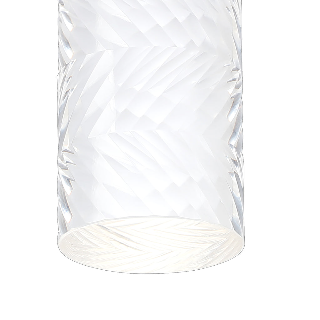 Dean 6.7cm Ribbed Line Ceiling With Tall Diagonal Pattern Acrylic Shade, 1 x GU10, IP54