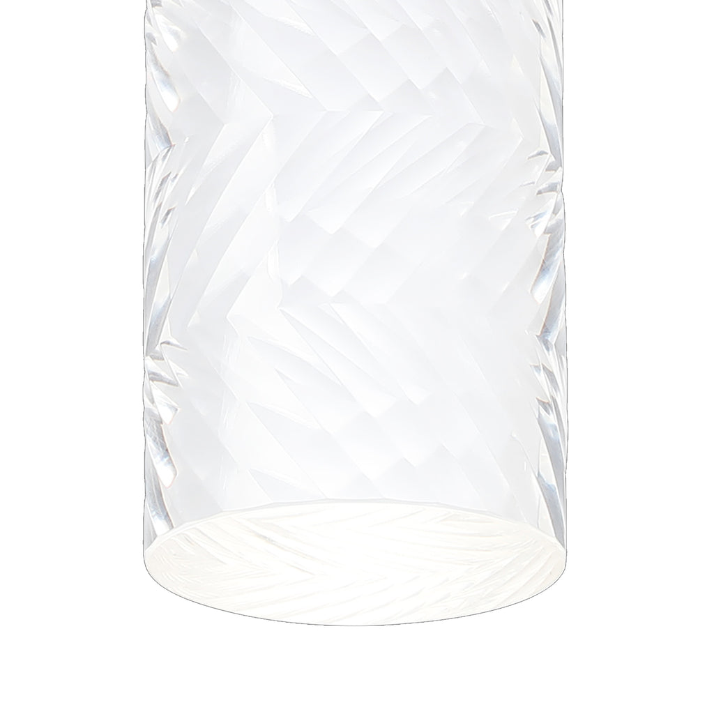Dean 6.7cm Ribbed Line Ceiling With Tall Diagonal Pattern Acrylic Shade, 1 x GU10, IP54