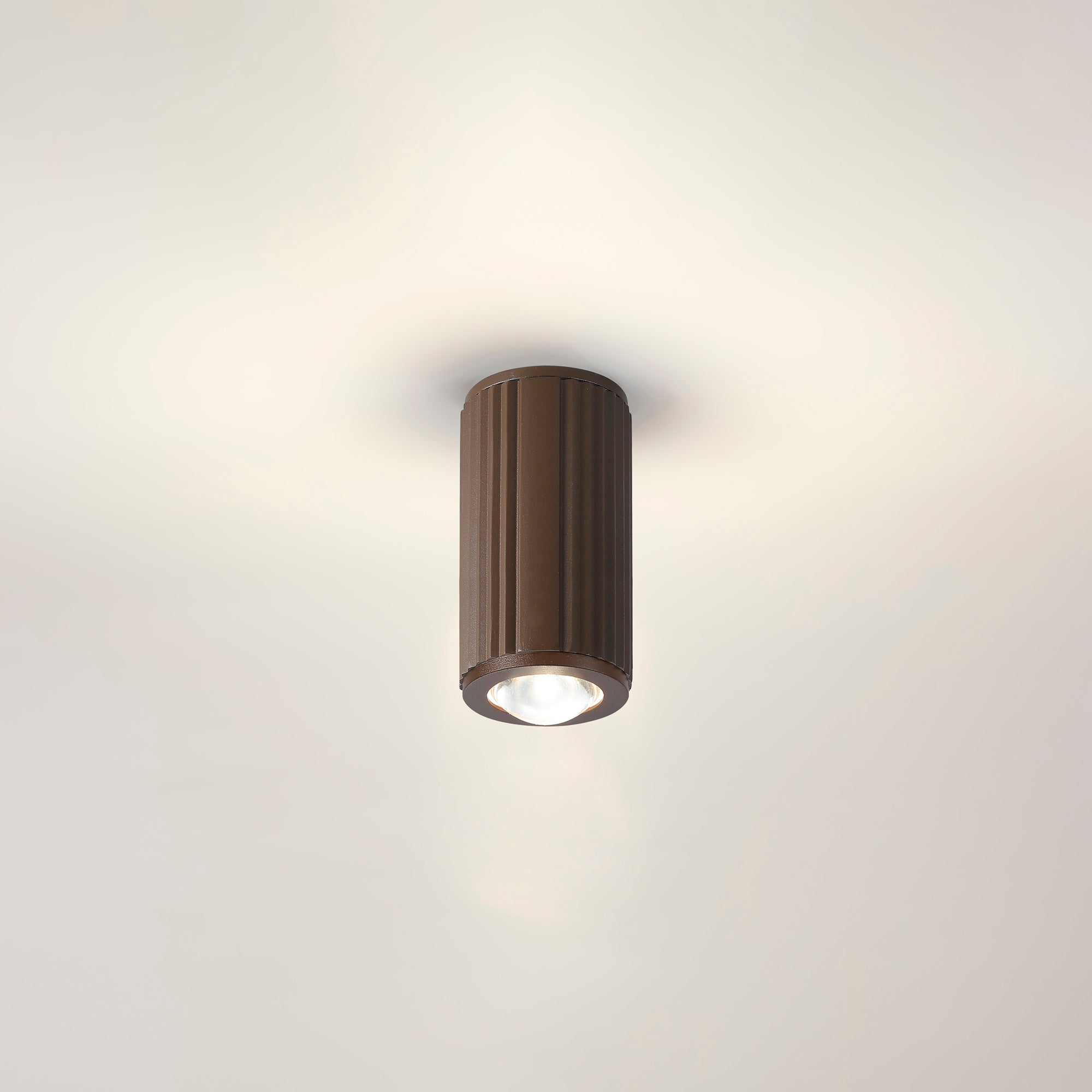 Dean 6.7cm Ribbed Line Ceiling With Dome Acrylic Shade, 1 x GU10, IP54