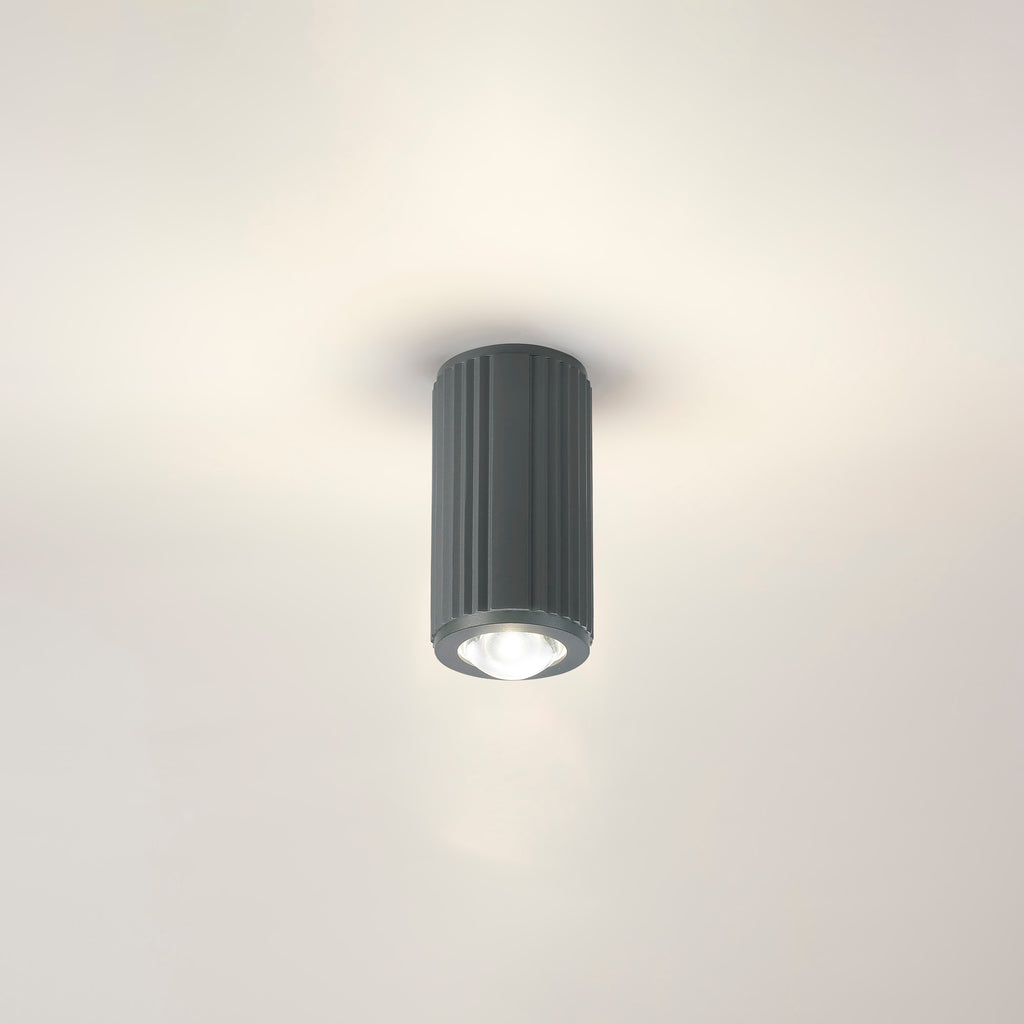 Dean 6.7cm Ribbed Line Ceiling With Dome Acrylic Shade, 1 x GU10, IP54