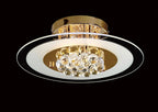 Delmar Flush Ceiling Fitting, Round, 4 Light G9, Polished Gold Or Chrome/Glass/Crystal (Diyas IL30021)