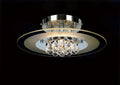 Delmar Flush Ceiling Fitting, Round, 4 Light G9, Polished Gold Or Chrome/Glass/Crystal (Diyas IL30021)