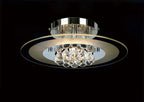 Delmar Flush Ceiling Fitting, Round, 4 Light G9, Polished Gold Or Chrome/Glass/Crystal (Diyas IL30021)