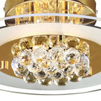 Delmar Flush Ceiling Fitting, Round, 4 Light G9, Polished Gold Or Chrome/Glass/Crystal (Diyas IL30021)