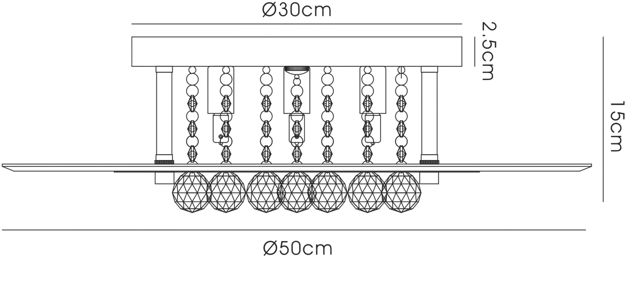Diyas - Delmar Flush Ceiling Light, Round, 6 Light G9, Polished /Glass/Crystal (Diyas IL30023) - Luminosity Designs Ltd