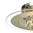 Diyas - Delmar Flush Ceiling Light, Round, 6 Light G9, Polished /Glass/Crystal (Diyas IL30023) - Luminosity Designs Ltd